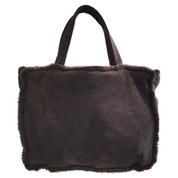 Chanel Vintage Brown Shearling Wool Tote - Picture 1 of 9